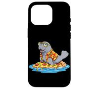 Manatee Surfing on Pizza Slice Summer Case for iPhone 16 Pro