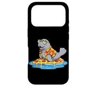 Manatee Surfing on Pizza Slice Summer Case for iPhone 17 Pro