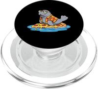 Manatee Surfing on Pizza Slice Summer PopSockets PopGrip for MagSafe
