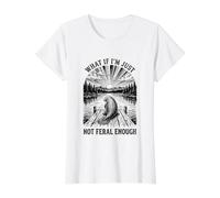 Manatee What if I'm not Feral Enough Value Graphic T-Shirt, Women, White, M