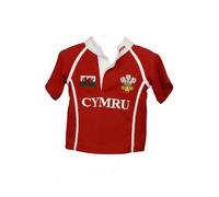 Manav [1 Years] Welsh Cymru Baby Kids 'GETHIN' COOLDRY Wales Rugby Football TOP RED & White