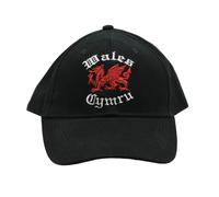 Manav Adults Black Wales Cymru Welsh Dragon Baseball Cap 100% Cotton Visors Boys Sports Hat Sun Protective for Outdoor Activities