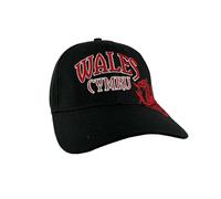 Manav Adults Raised Wales Cymru Welsh Dragon Baseball Cap 100% Cotton Visors Boys Sports Hat Sun Protective for Outdoor Activities Black