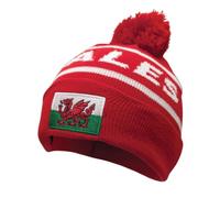 Manav New 2025 Wales Cymru Red Bobble Hat - Stretchy, Soft, Thick, Thermal, Windproof Beanie - Stylish Winter Watch Hat for Men, Women, and Unisex