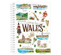 Manav Notepad Spiral A5 Wales Aquarelle - Welsh Watercolour Design Spiral Bound Notebook, Portable Writing Pad for Notes, Study, Work & Journaling, Wales Souvenir Gift