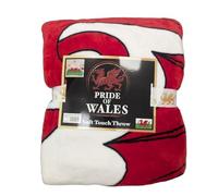 Manav Pride of Wales Soft Touch Throw Blanket | Ultra-Soft Decorative Sofa & Bed Throw with Welsh Dragon Design | Cosy Lightweight Comfort Blanket for Living Room & Bedroom