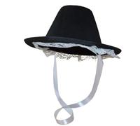 Manav Traditional Welsh Tall Lady Hat Authentic St. David's Day Headwear Wales Costume Bonnet Lightweight Breathable for Ladies Women Black