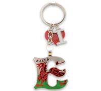 Manav Welsh Souvenir Alphabet Keyrings Wales Dragon Flag Red Heart Cymru (E)