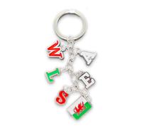 Manav Welsh Souvenir Keyrings Wales Charm Bottle Opener Round Glitter Keyring Dragon Daffodil Rugby Sheep Cymru Flag (Wales Charm Keyring)