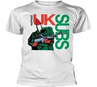 MANBAO Men's UK Subs 'Warhead' White T-Shirt Punk Charlie Harper Size M
