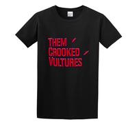 MANBAO Them Crooked Vultures Logo Mens Round Neck Cotton T Shirts Size M Black