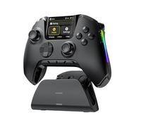 ManbaOne Interactive Screen Wireless Gaming Controller for PC/Switch/Switch 2/iOS/Android,Gamepad with Hall Effect Stick & Trigger,RGB Lighting,Remappable Buttons,1800mAh with Charging Dock (Black)