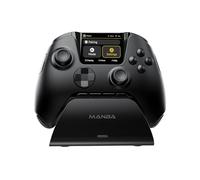 ManbaOne Multi-Platform Gaming Controller for PC,Switch 2,Switch,iOS,Android with Screen, Hall Effect Joysticks/Triggers, Mapping Function, Colorful LED, 1800mAh Battery, Charging Dock (Black)