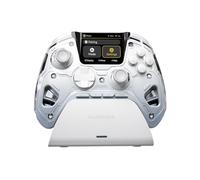 ManbaOne Multi-Platform Gaming Controller for PC,Switch 2,Switch,iOS,Android with Screen, Hall Effect Joysticks/Triggers, Mapping Function, Colorful LED, 1800mAh Battery, Charging Dock (White)