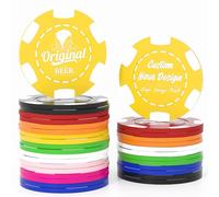 MANBATTLE 100-1000 Custom Poker Chips, Drink Tokens Chips UV Full Color Printed with Logo Image Text, Personalized Drink Chips for Bar, Party, Business Cards, Company Logo and Promotions (Yellow)