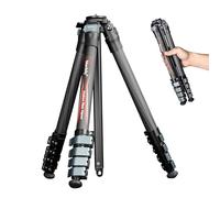 Manbily Carbon Fiber Tripod for Camera, 56.7" Travel Camera Tripods Compact Portable Lightweight, with Metal Flip Buckle, No Ball Head, Max Load 22lbs-PH-10