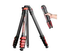 Manbily Carbon Fiber Tripod for Camera, 56.7" Travel Camera Tripods Compact Portable Lightweight, with Metal Flip Buckle, No Ball Head, Max Load 22lbs-PH-10