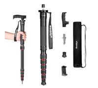 Manbily Monopods for Cameras with Handle Camera Monopod Walking Stick 61inches Portable Compact Travel Monopod Aluminum Alloy Stick Selfie Stick 6 Sections 15.4lbs for DSLR Video Camcorder Stand (Red)