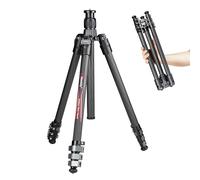 Manbily Travel Tripod Carbon Fiber for Camera, 58.7" Camera Tripods Compact Portable Lightweight, with Metal Flip Buckle, No Ball Head, Max Load 22lbs-PH-20
