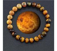 MANBOZIXi Men Natural Stone Bracelet, Womens Gemstone Bracelet, Solar System Planets Moitv, Tiger Eye Bracelets, Venus