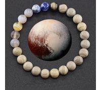 MANBOZIXi Men Natural Stone Bracelet, Womens Gemstone Bracelet, Solar System Planets Moitv, Tiger Eye Bracelets, Pluto