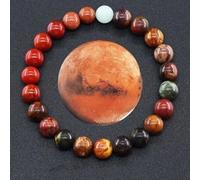 MANBOZIXi Men Natural Stone Bracelet, Womens Gemstone Bracelet, Solar System Planets Moitv, Tiger Eye Bracelets, Mars