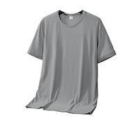 MANBOZIXi Mens T Shirt Quick Dry Short Sleeve Sport Shirt, Grey 6XL
