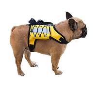 MANBOZIXi Pet Reflective Saddle Bag Adjustable Dog Harness Bag Backpack with 2 Bags For Middle/Small Dog Yellow S