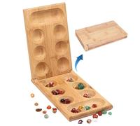 Mancalaa Board Game | Marble Gamme With Wood Boaard | Kalaha Boarrd Gamee Folding Wooden Boardd | Traditional Family Games For Adults And Kids, Great For Parties, Travel, Group Play