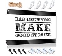 Mancave Accessories Men Bad Decisions Make Good Stories Tin Sign Bar Stuff For Man Cave Metal Decor For Home Bar(30X40CM)