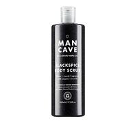 ManCave Blackspice Body Scrub 500ml for Men, Warm & Woody Aroma, Exfoliate & Cleanse Skin with Pumice and Charcoal Powder Scrub, Natural Formulation, Vegan Friendly, Made in England