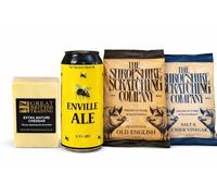 Mancave Hamper with Great British Trading Extra Mature Cheddar, Shropshire Scratchings - Traditional Old English and Salt & Cider Vinegar with Enville Real Ale