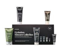 ManCave Hydration+ Skincare Collection Gift Set, SPF 20 Protective Moisturiser, Face Wash, Face Scrub, Hyaluronic Face Serum, Anti-Fatigue Eye Gel, Dermatologically Tested, Natural Formulations, Vegan
