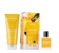 ManCave Lemon & Oak Men's Fragrance Gift Set, 50ml Lemon & Oak Eau de Toilette, 200ml Shower Gel, Natural Perfume Set, Fragrance for him, present idea for him