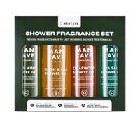 Mancave Men's Ultra-Premium Shower Gel Fragrance Gift Set, Featuring 4 x 500ml Natural Sulphate Free Shower Gels: Wild Mint, Lemon & Oak, Cedarwood and Sea Salt fragrances, Vegan Friendly