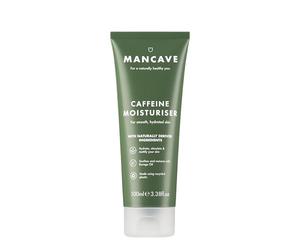 ManCave Natural Caffeine Moisturiser 100ml, Helps Reduce Signs of Fatigue, with UV Absorbers, Suitable for all Skin Types, Dermatologically Tested, Vegan, Made in England, Packaging May Vary