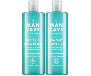 ManCave Sea Salt Shower Gel 500 ml for Men, Refreshing Coastal Aroma, Natural Formulation, Sulphate and Paraben Free, Vegan Friendly, Shower Gel for men (Pack of 2)