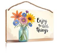 Mancave Signs and Decor Enjoy The Little Things Gift for Boss Woman Farmhouse Decor Signs(20X30CM)