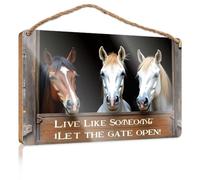 Mancave Signs and Decor Live Like Someone Let The Gate Open! Bathroom Wall Art Friend Signs for Home Decor(15X28CM)