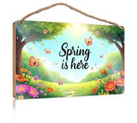 Mancave Signs and Decor Spring Has Arrived with Vibrant Flowers and Fluttering Butterflies Bathroom Wall Art Friend Signs for Home Decor(23X35CM)