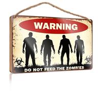 Mancave Signs And Decor Warning: Do Not Feed The Zombies. Funny Kitchen Signs Fall Outdoor Decor(15X28CM)