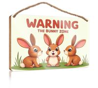 Mancave Signs And Decor Warning: The Bunny Zone Funny Kitchen Signs Fall Outdoor Decor(15X28CM)