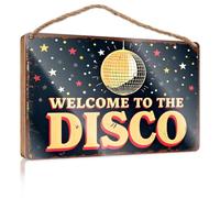 Mancave Signs And Decor Welcome To The Disco! Funny Kitchen Signs Fall Outdoor Decor(23X35CM)