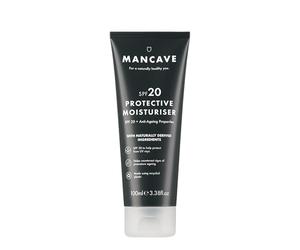 ManCave SPF 20 Face Moisturiser for Men 100ml | Sun Protection, Anti-Ageing, Rosehip Oil & Vitamin E | Vegan Daily Sunscreen Moisturiser | Made in UK