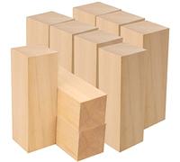 MANCHAP 10 Pack 6 x 2 x 2 Inch Basswood Carving Blocks, Soft Solid Unfinished Wood Whittling Blocks, Basswood Square Wood Blocks for Carving and Whittling