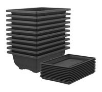MANCHAP 10 Pcs 9 Inch Bonsai Training Pots with Drainage Trays, Plastic Bonsai Tree Growing Pots for Indoor, Office, Balcony, Garden, 23 x 17 x 8cm