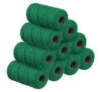MANCHAP 10 Rolls 2mm x 100m Green Garden String, 3 Strands Jute Garden Twine for DIY Gardening and Handicraft Making