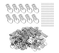 MANCHAP 100 Pack D Ring Picture Frame Hangers, 55 x 22mm Double Holes D Ring Hanging with Screws, Picture Hooks for Painting, Photos, Artwork