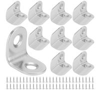 MANCHAP 100 Pack Small Angle Brackets, 20 x 20 x 16 mm L Shaped Corner Braces, 90 Degrees Brackets with Screws for Wood Shelf, Window, Furniture, Silver