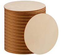 MANCHAP 100 Pcs 10cm/4 Inch Craft Wooden Circles, 2.5mm Thick Unfinished Wooden Discs Round Wood Blank for Crafts, Painting, DIY